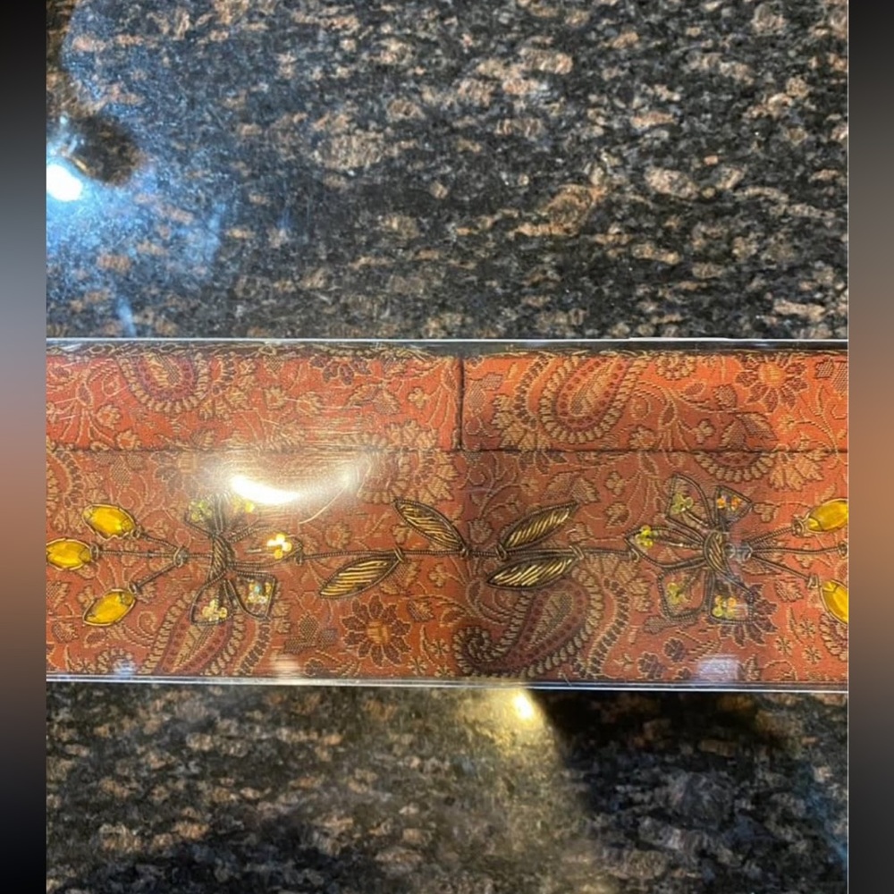 Anthology Hand-Embroidered Beaded Jewelry Box - Dark Brown Paisley - Picture 4 of 5